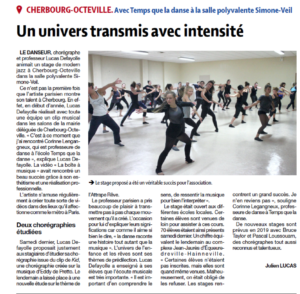 Un univers transmis avec intensité  TEMPS QUE LA DANSE